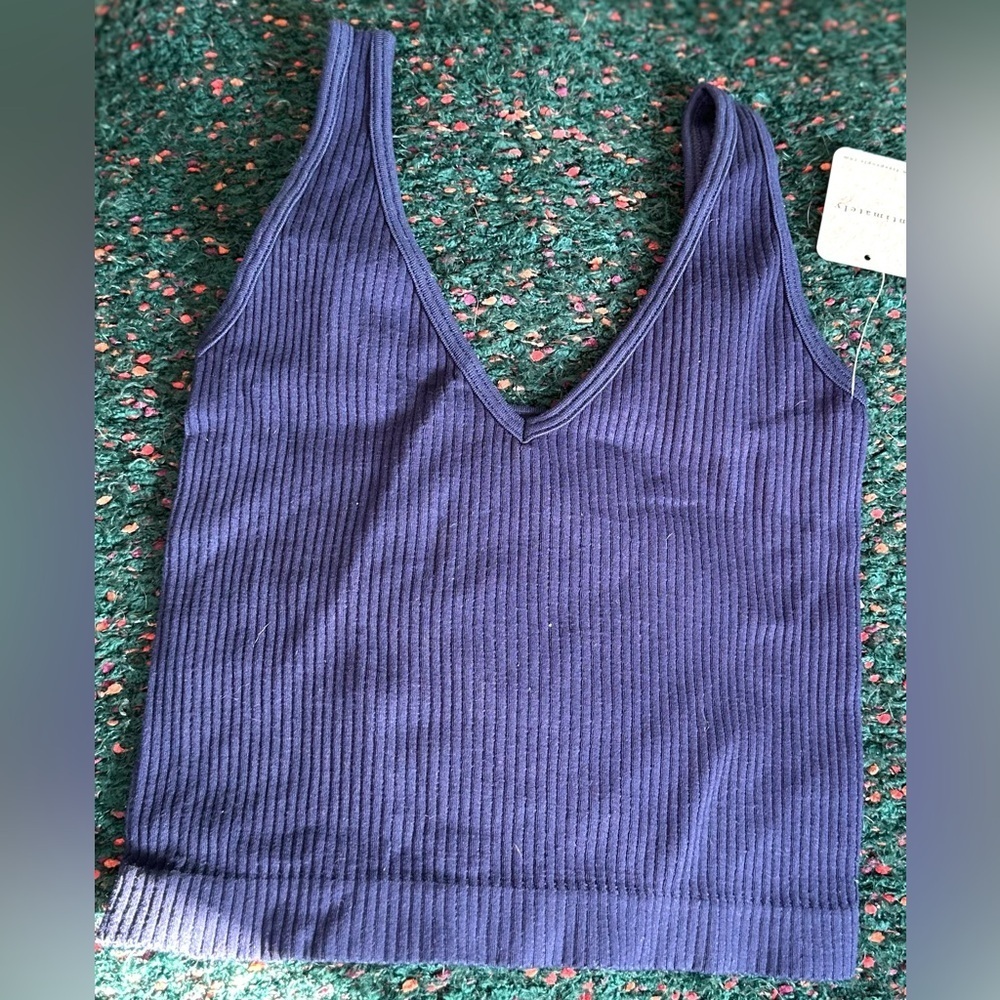 ‼️RARE‼️🎸Free People🎸🔥NWT🔥Solid Ribbed Brami in Navy—XS/S